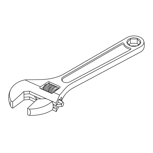Adjustable Wrench outline drawing