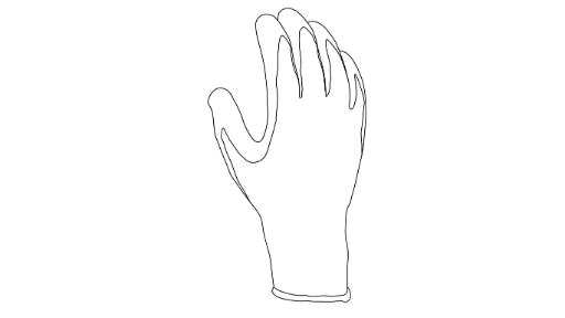 Coated Gloves outline drawing