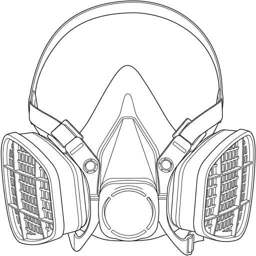 Face Respirator outline drawing