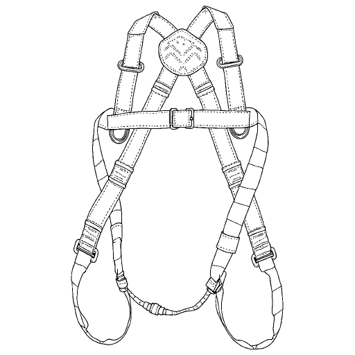 Fall Arrest Harness outline drawing