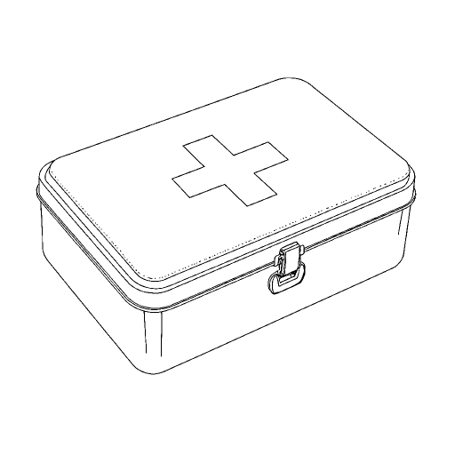 First Aid Kit outline drawing