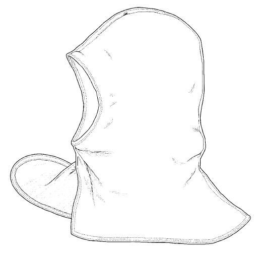 Hard Hat Winter Liner outline drawing
