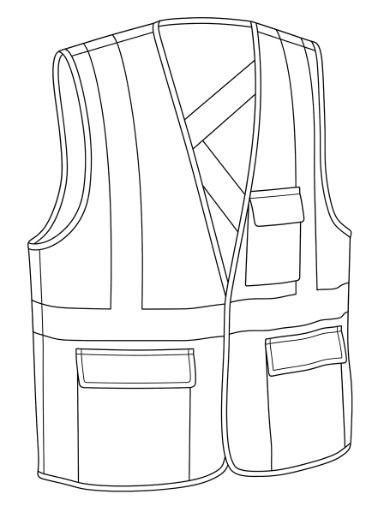 Hi-Vis Class 2 Safety Vest outline drawing