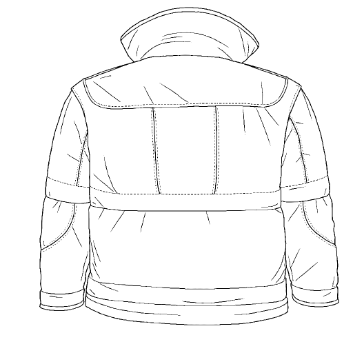 Insulated Work Jacket outline drawing