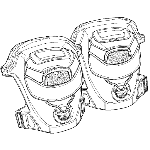 Knee Pads outline drawing
