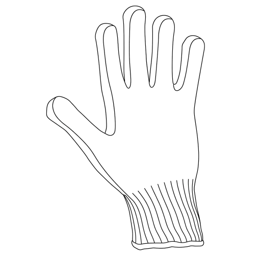 Knitted Gloves outline drawing