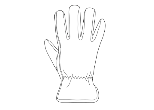 Leather Gloves outline drawing