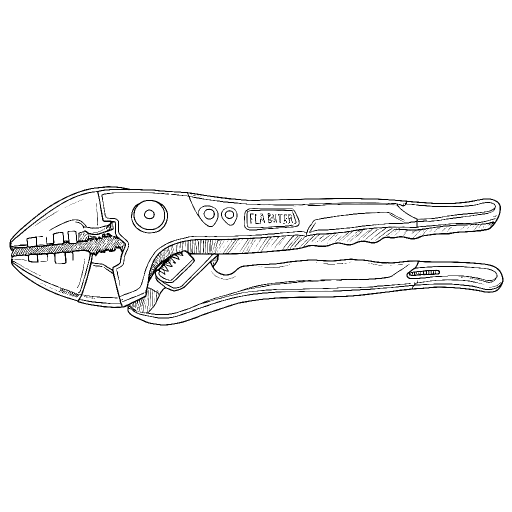 Locking Pliers outline drawing