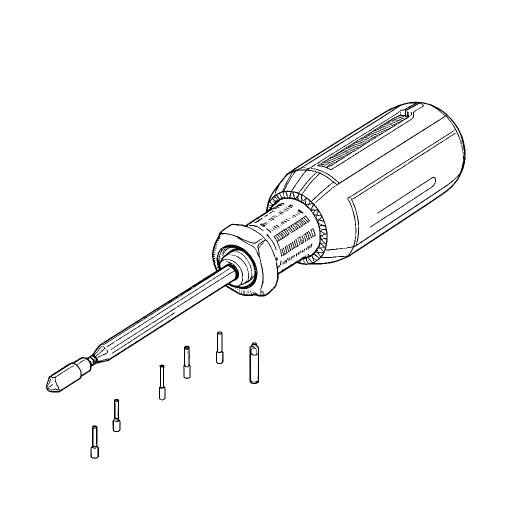 Multi-Bit Screwdriver outline drawing