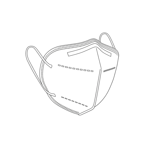 N95 Mask outline drawing