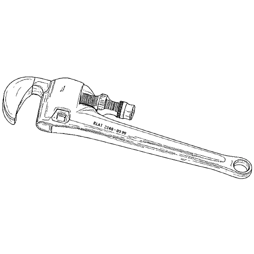 Pipe Wrench outline drawing