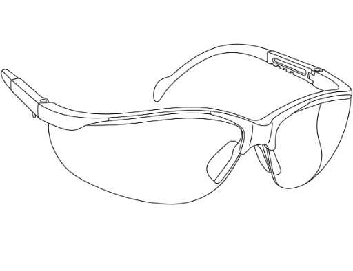 Safety Glasses outline drawing