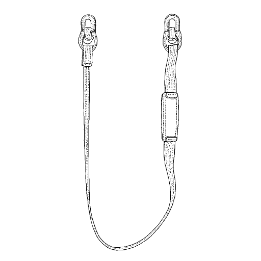 Shock Absorbing Lanyard outline drawing