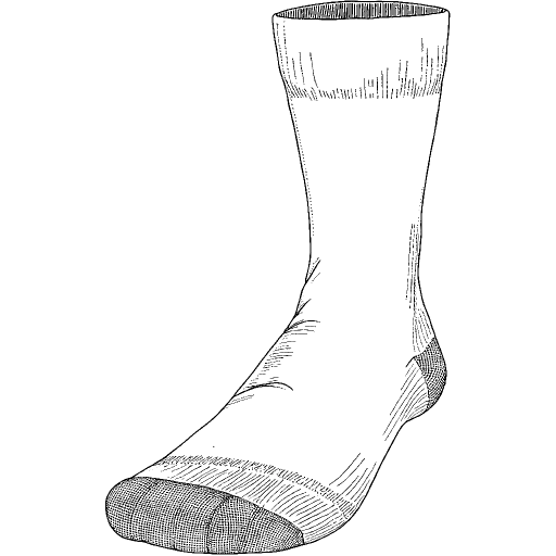 Wool Work Socks outline drawing