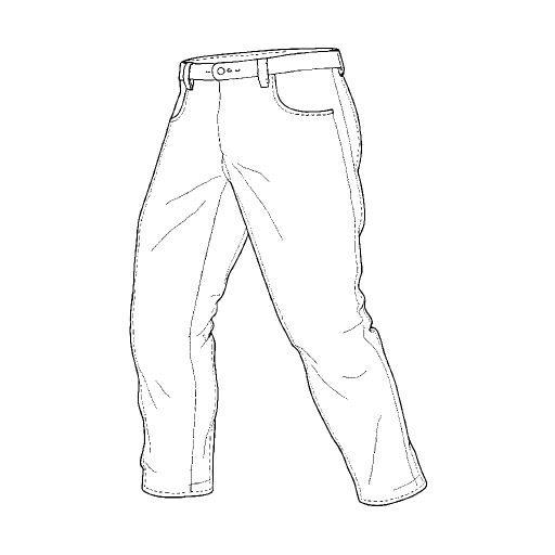 Work Pants outline drawing